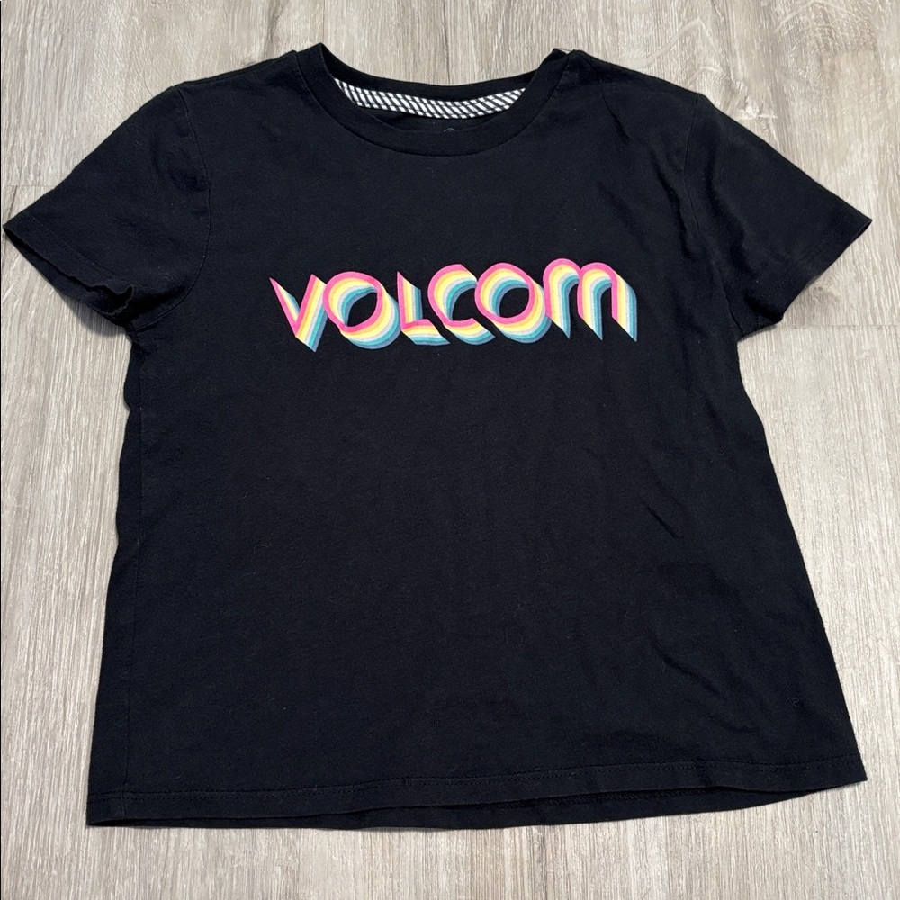 Volcom Black Tee with Vibrant Logo